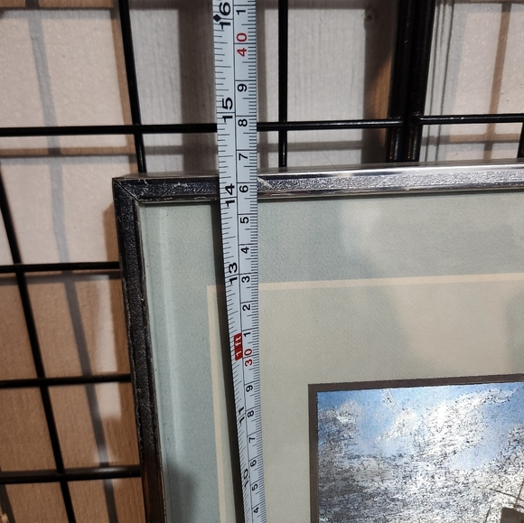 Framed Nautical Ship Art in Blue and Gray Foil Print WARREN LDT England 1970 - Picture 4 of 7